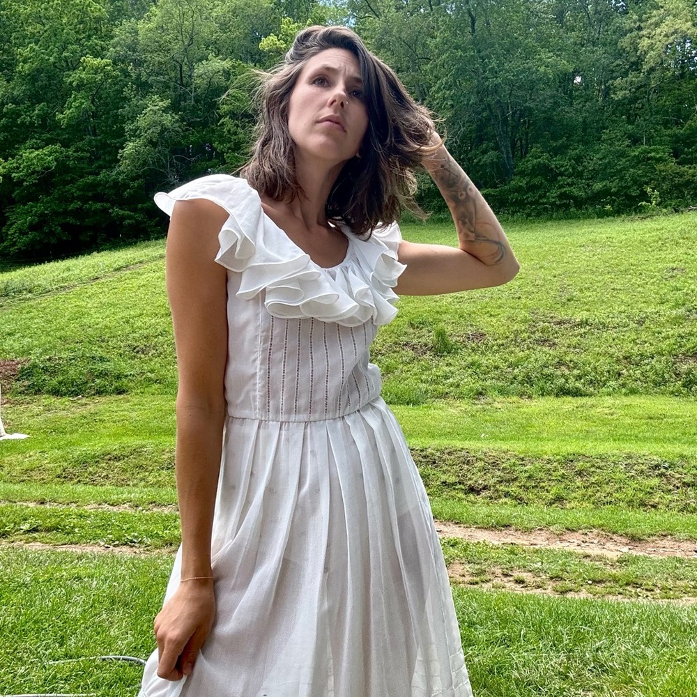 60/70s Albert Nipon Ruffled Midi, S - image 4